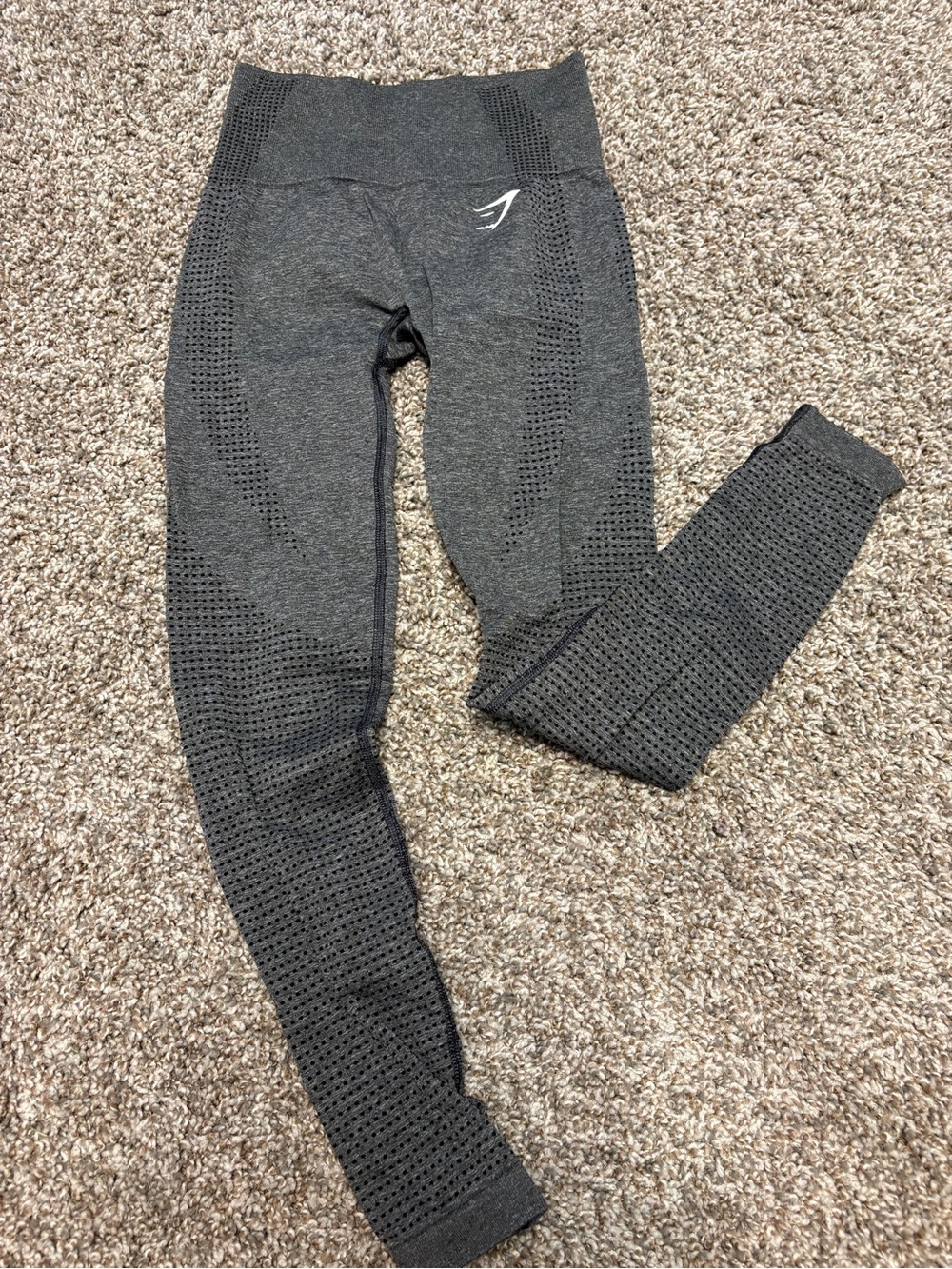Gymshark Dark Gray Seamless Leggings with Perforated Panels